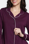 Zivame Winter Whispers Knit Cotton Pyjama Set - Pickled Beet — thumbnail 5